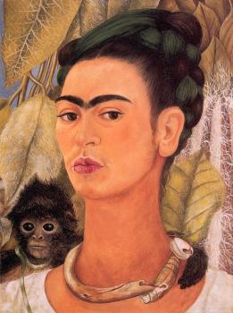 弗裡達 卡洛 Self-Portrait with Monkey